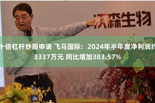 十倍杠杆炒股申请 飞马国际：2024年半年度净利润约3337万元 同比增加383.57%